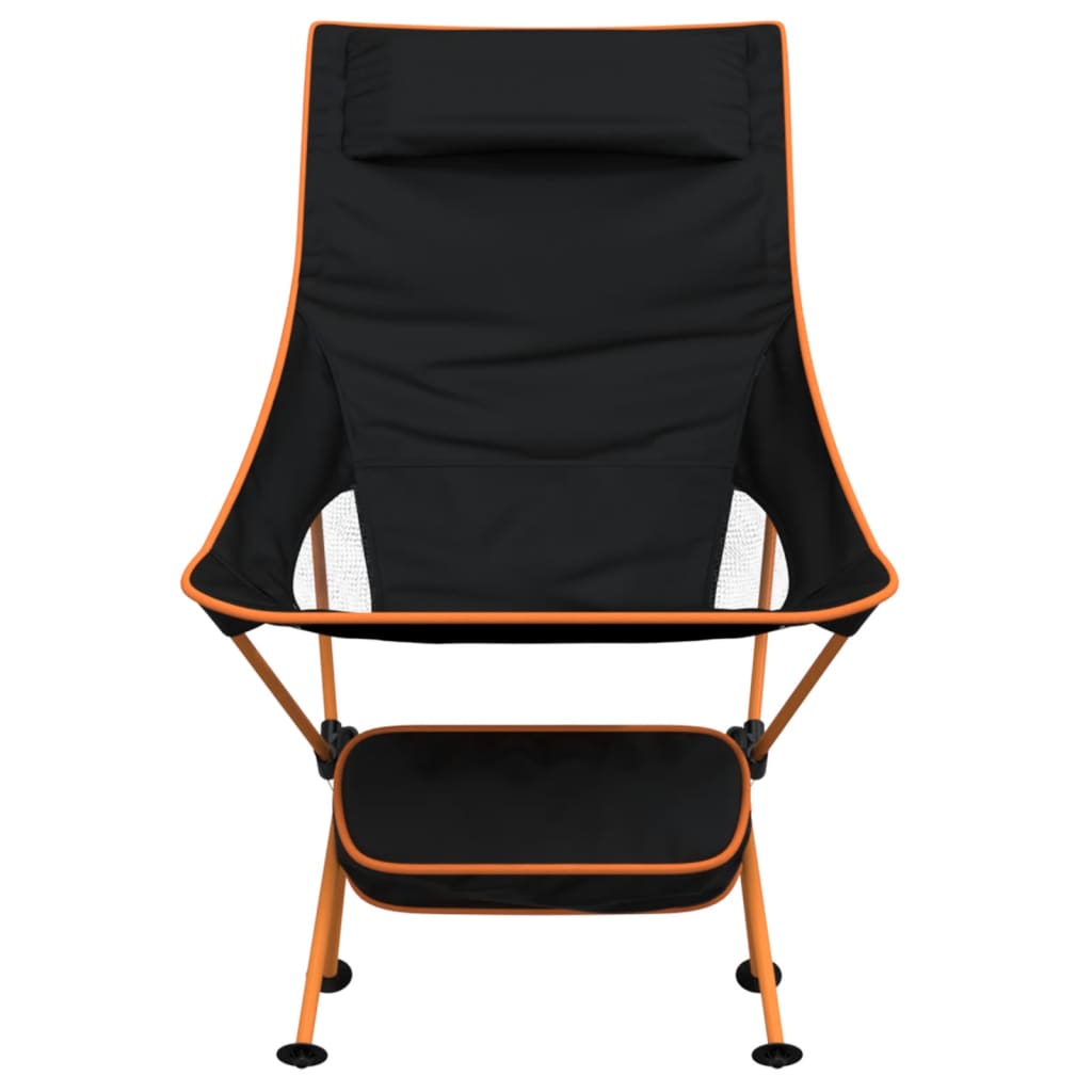 Scaune Camping Pliabile, 2 Buc., Negru, Textil Oxford /Aluminiu