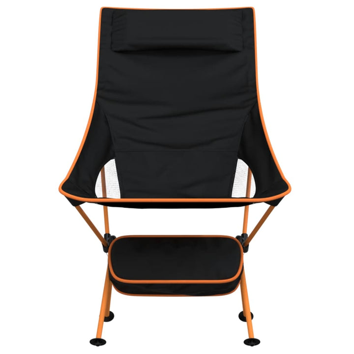 Scaune Camping Pliabile, 2 Buc., Negru, Textil Oxford /Aluminiu