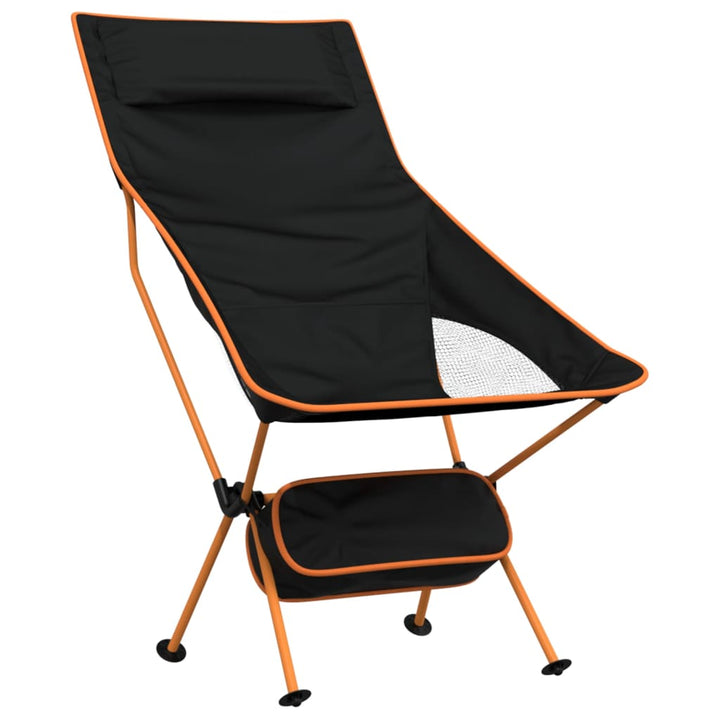 Scaune Camping Pliabile, 2 Buc., Negru, Textil Oxford /Aluminiu