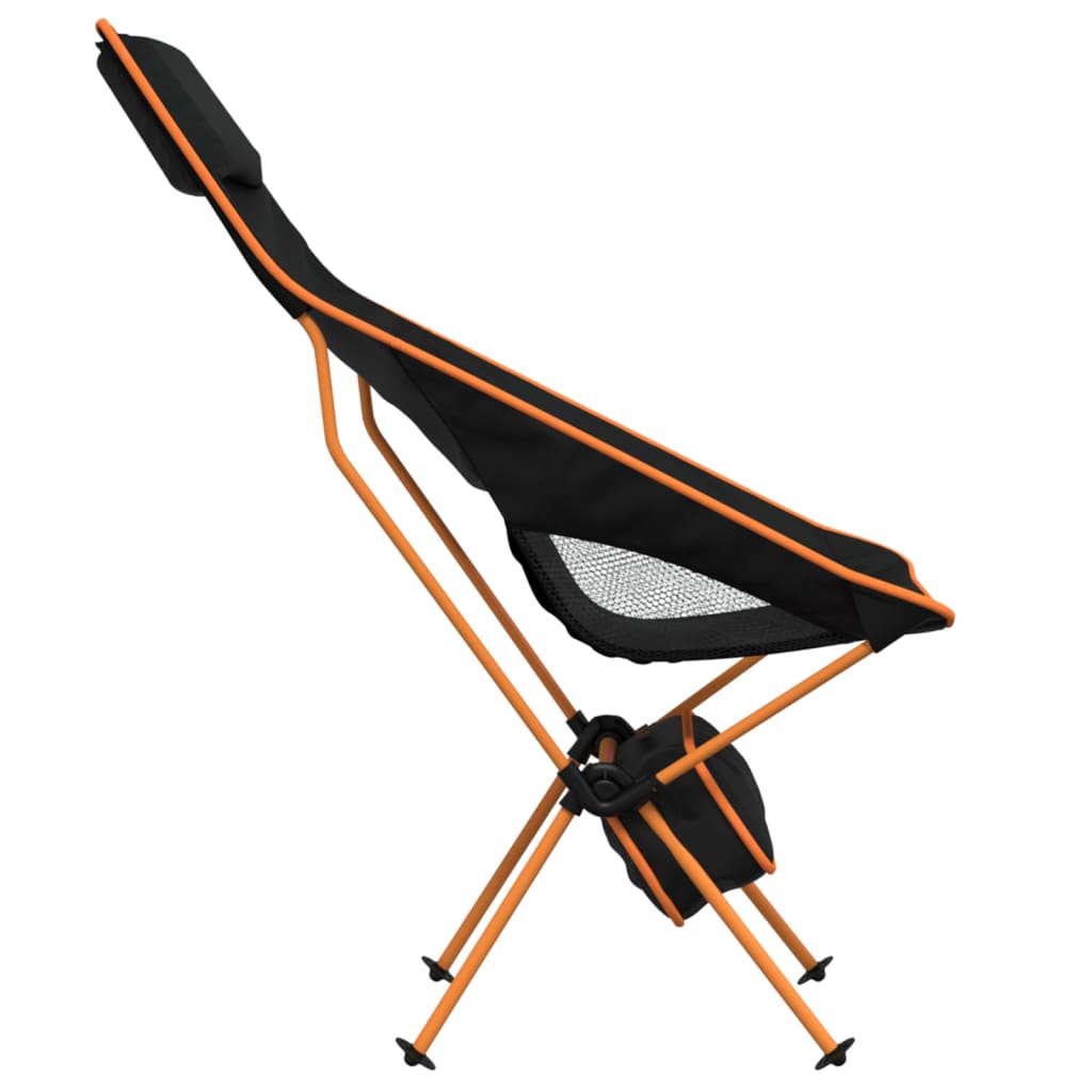 Scaune Camping Pliabile, 2 Buc., Negru, Textil Oxford /Aluminiu