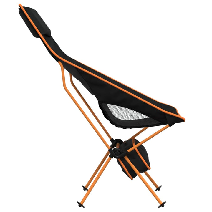 Scaune Camping Pliabile, 2 Buc., Negru, Textil Oxford /Aluminiu