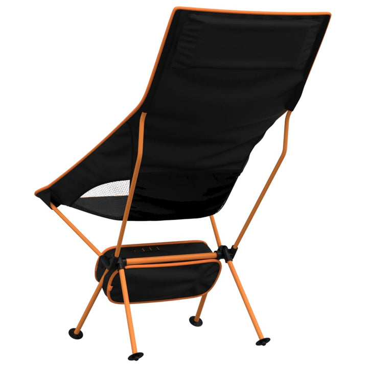 Scaune Camping Pliabile, 2 Buc., Negru, Textil Oxford /Aluminiu