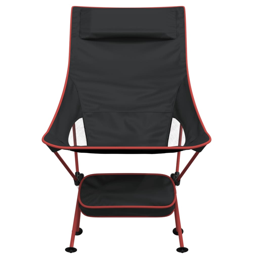 Scaune Camping Pliabile, 2 Buc., Negru, Textil Oxford /Aluminiu