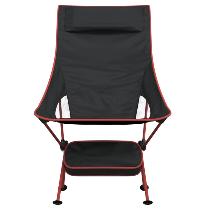 Scaune Camping Pliabile, 2 Buc., Negru, Textil Oxford /Aluminiu