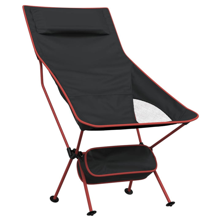 Scaune Camping Pliabile, 2 Buc., Negru, Textil Oxford /Aluminiu