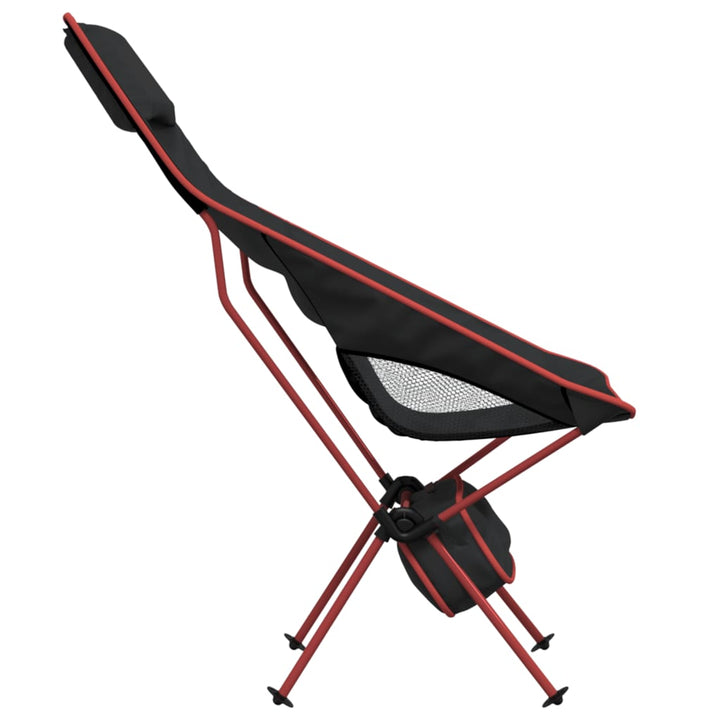 Scaune Camping Pliabile, 2 Buc., Negru, Textil Oxford /Aluminiu