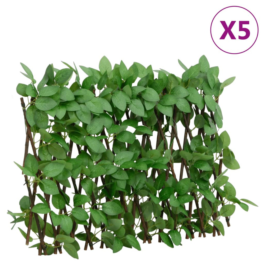  Spalier Iederă Artificială Extensibil, 5 Buc., Verde,