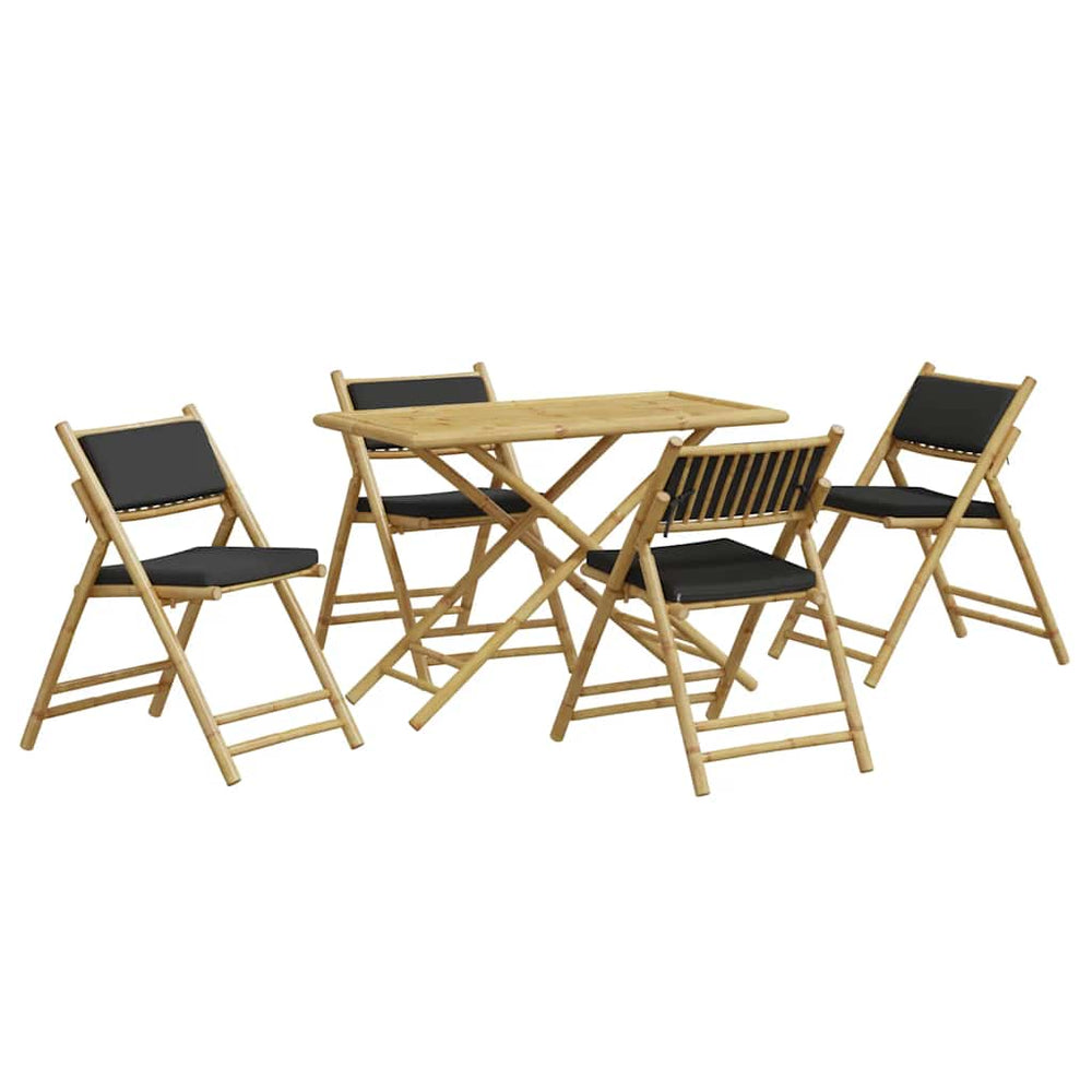 Set De Bistro Pliabil, 5 Piese, Cu Perne , Bambus