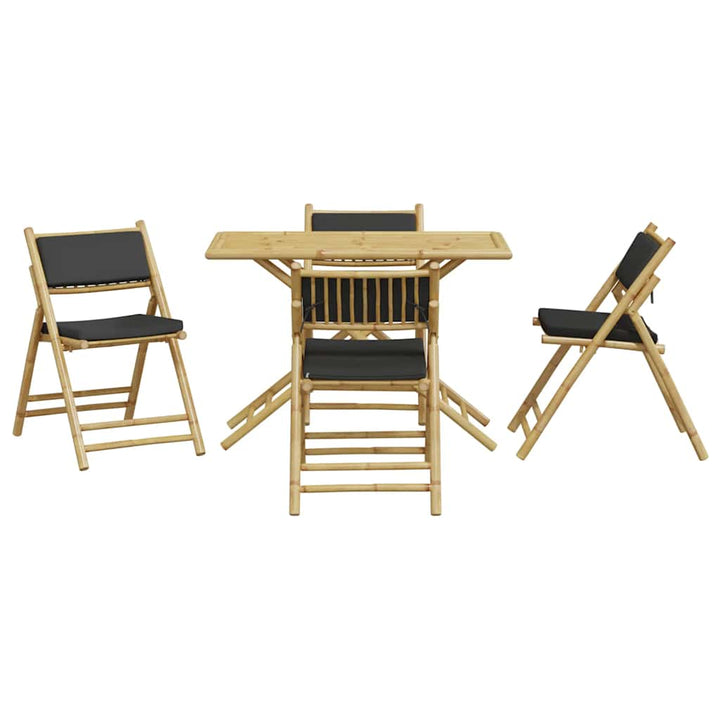 Set De Bistro Pliabil, 5 Piese, Cu Perne , Bambus