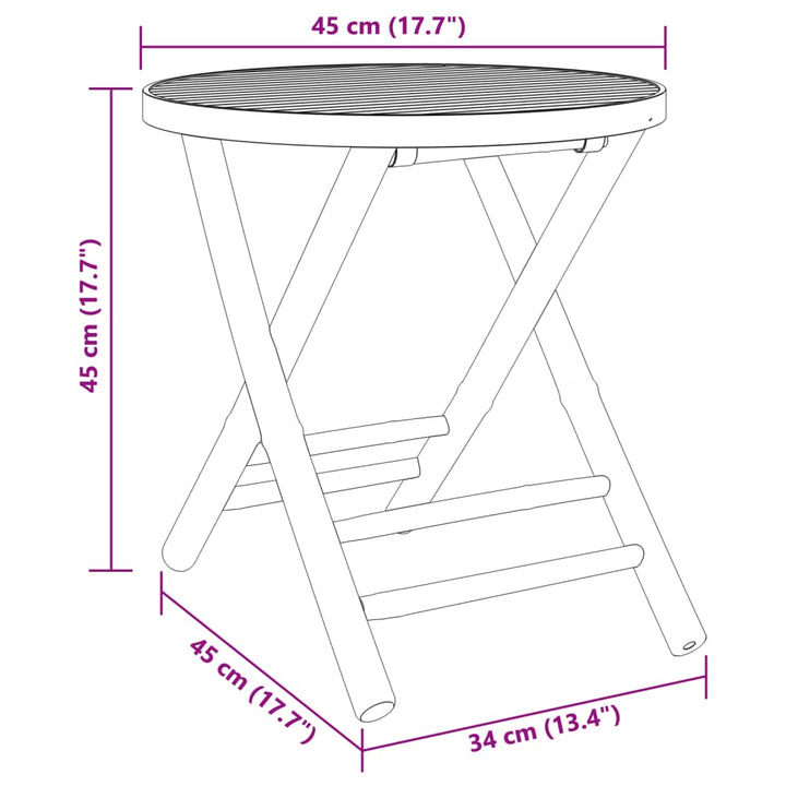 Set De Bistro Pliabil, 3 Piese, Cu Perne , Bambus