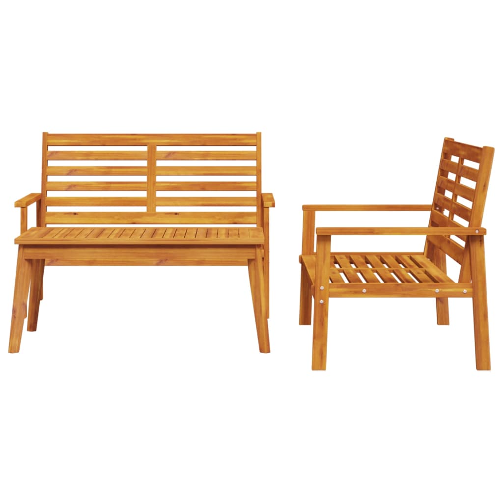 Set Mobilier De Grădină Cu Perne, 3 Piese, Lemn Masiv Acacia