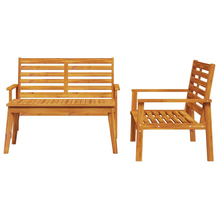 Set Mobilier De Grădină Cu Perne, 3 Piese, Lemn Masiv Acacia