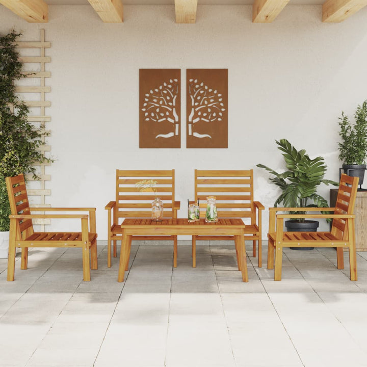 Set Mobilier De Grădină Cu Perne, 3 Piese, Lemn Masiv Acacia