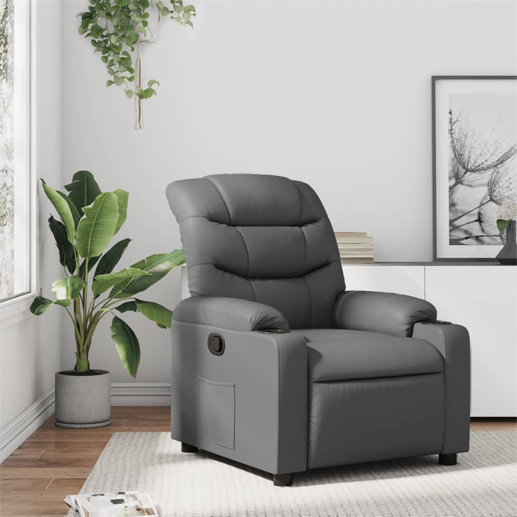 Vixl Fotoliu Electric Masaj Rabatabil, , Piele Ecologică
