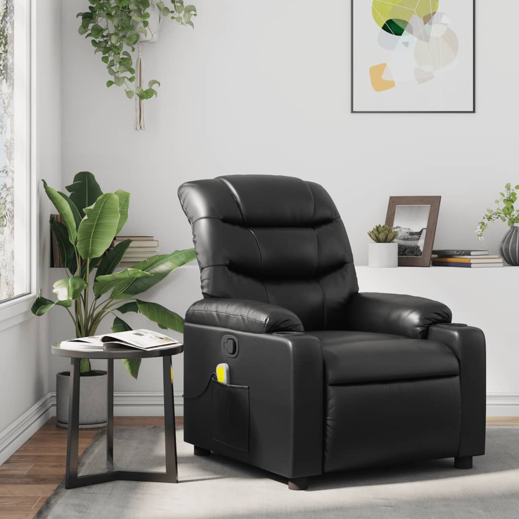 Vixl Fotoliu Electric Masaj Rabatabil, , Piele Ecologică