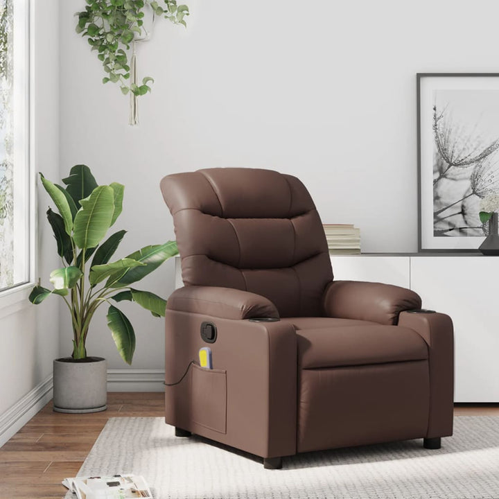 Vixl Fotoliu Electric Masaj Rabatabil, , Piele Ecologică