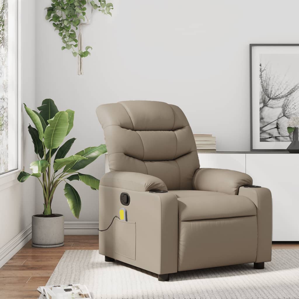 Vixl Fotoliu Electric Masaj Rabatabil, , Piele Ecologică