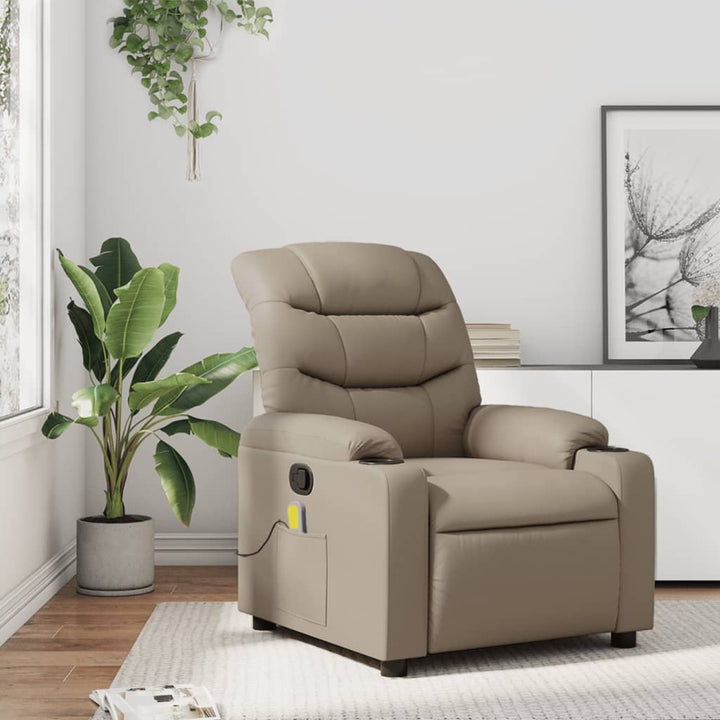Vixl Fotoliu Electric Masaj Rabatabil, , Piele Ecologică