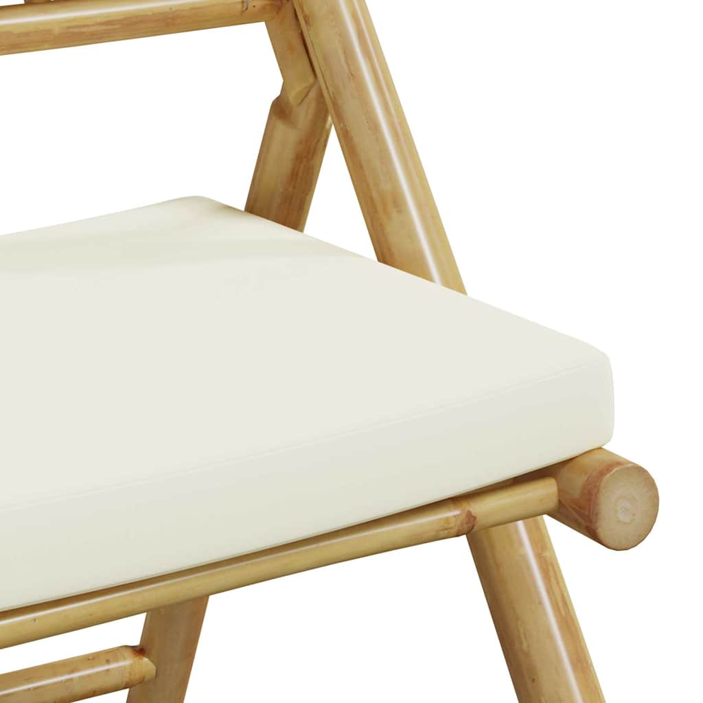 Set De Bistro Pliabil, 3 Piese, Cu Perne , Bambus