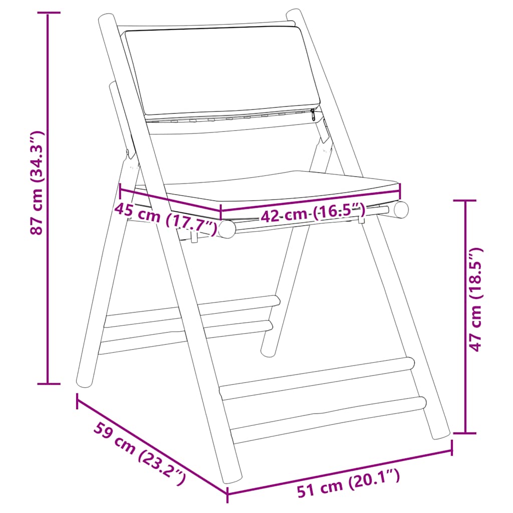 Set De Bistro Pliabil, 3 Piese, Cu Perne , Bambus