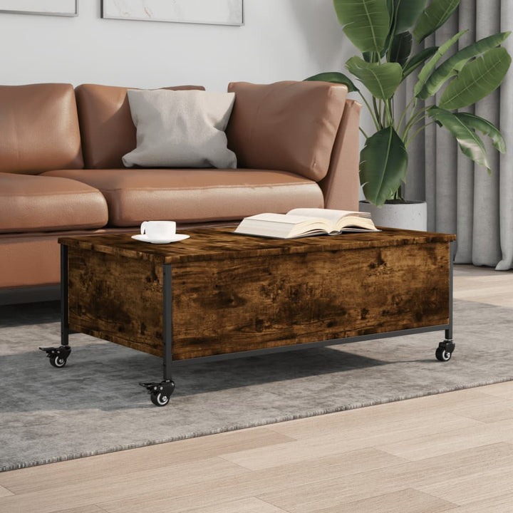 Măsuță Cafea Cu Roți 91X55X34 Cm Lemn Prelucrat