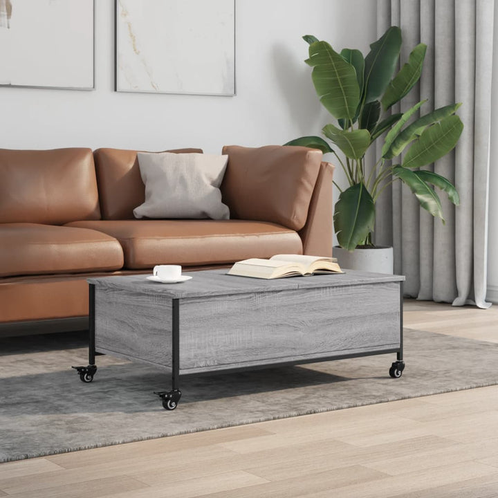 Măsuță Cafea Cu Roți 91X55X34 Cm Lemn Prelucrat
