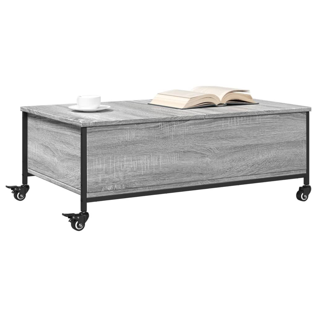 Măsuță Cafea Cu Roți 91X55X34 Cm Lemn Prelucrat