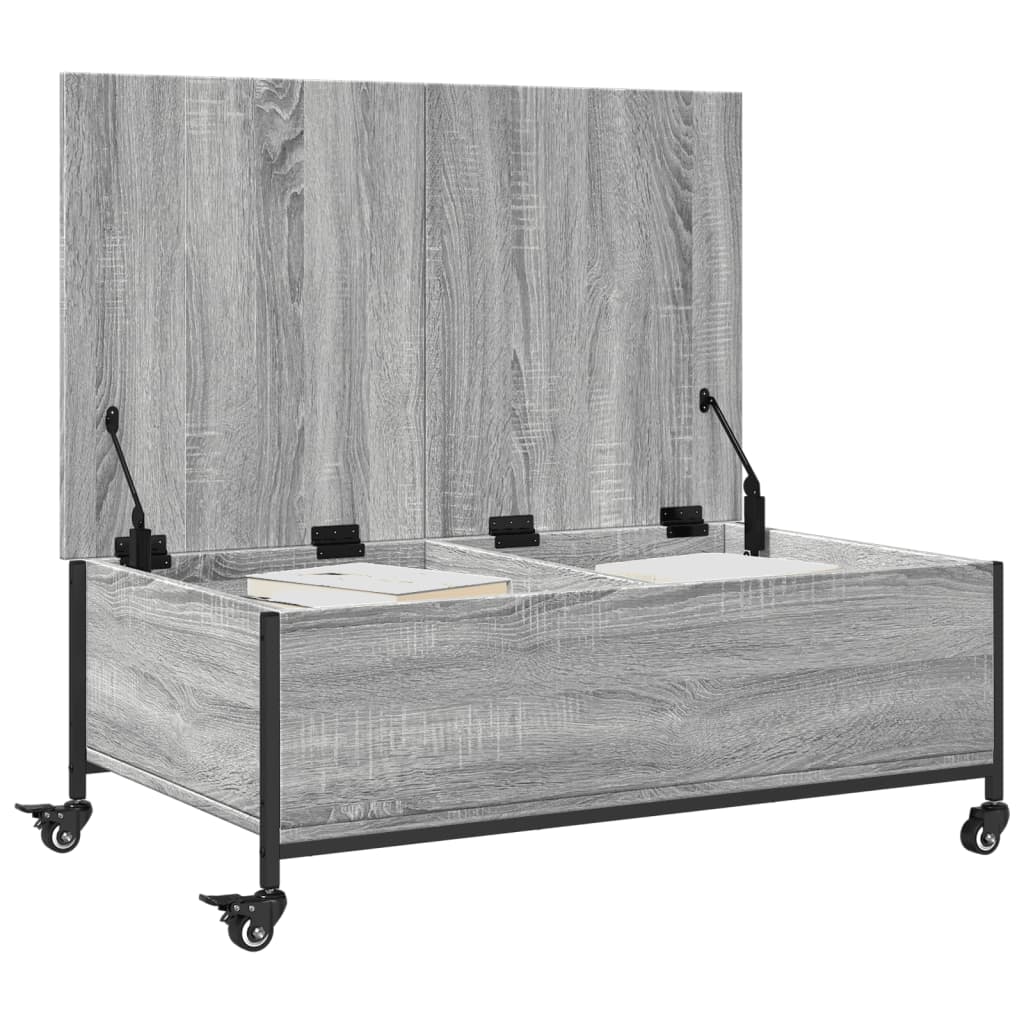 Măsuță Cafea Cu Roți 91X55X34 Cm Lemn Prelucrat