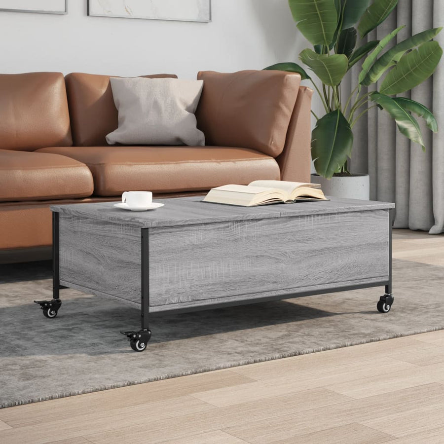 Măsuță Cafea Cu Roți 91X55X34 Cm Lemn Prelucrat