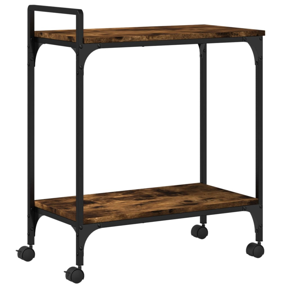 Cărucior De Bucătărie Stejar Fumuriu60,5X31X72,5Cm Lemnprelucrat