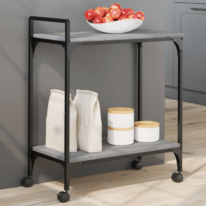 Cărucior De Bucătărie Stejar Fumuriu60,5X31X72,5Cm Lemnprelucrat