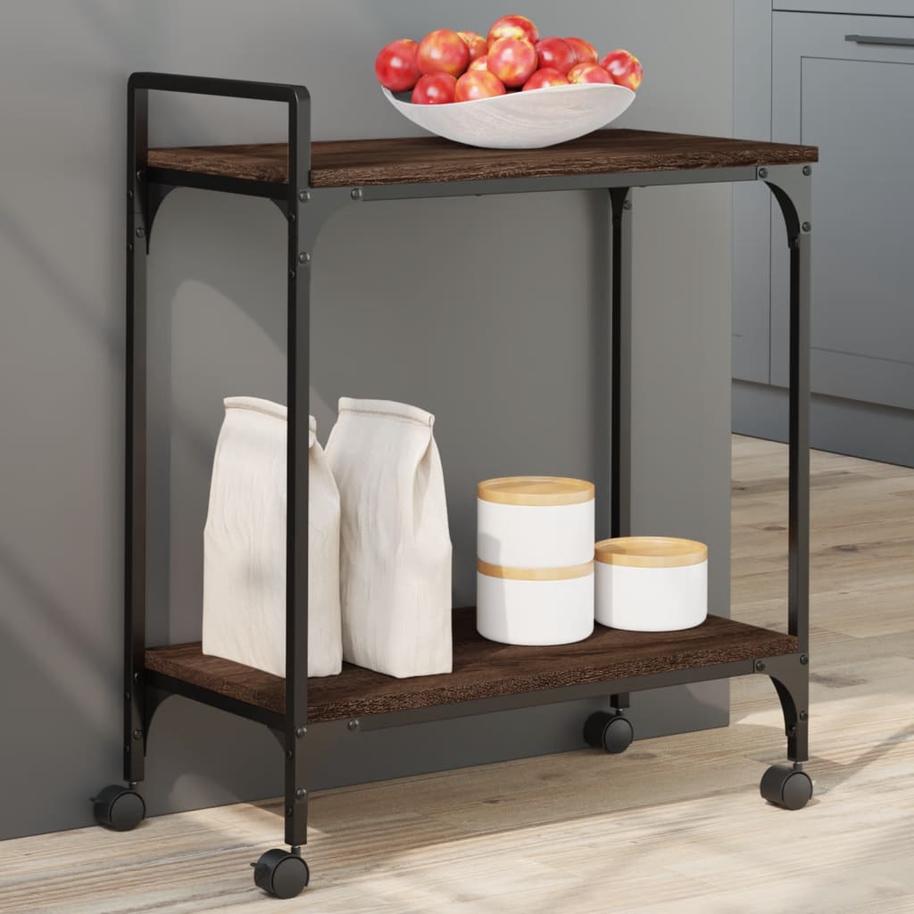 Cărucior De Bucătărie Stejar Fumuriu60,5X31X72,5Cm Lemnprelucrat