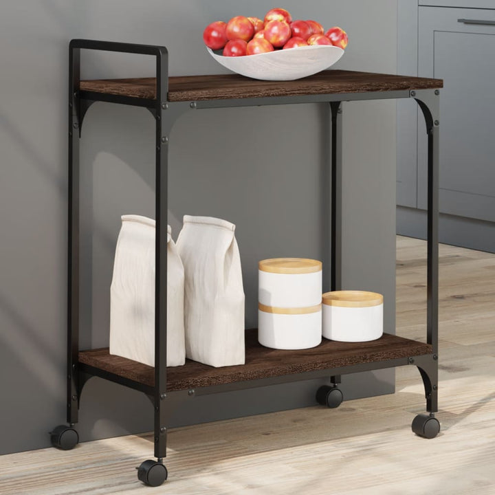 Cărucior De Bucătărie Stejar Fumuriu60,5X31X72,5Cm Lemnprelucrat