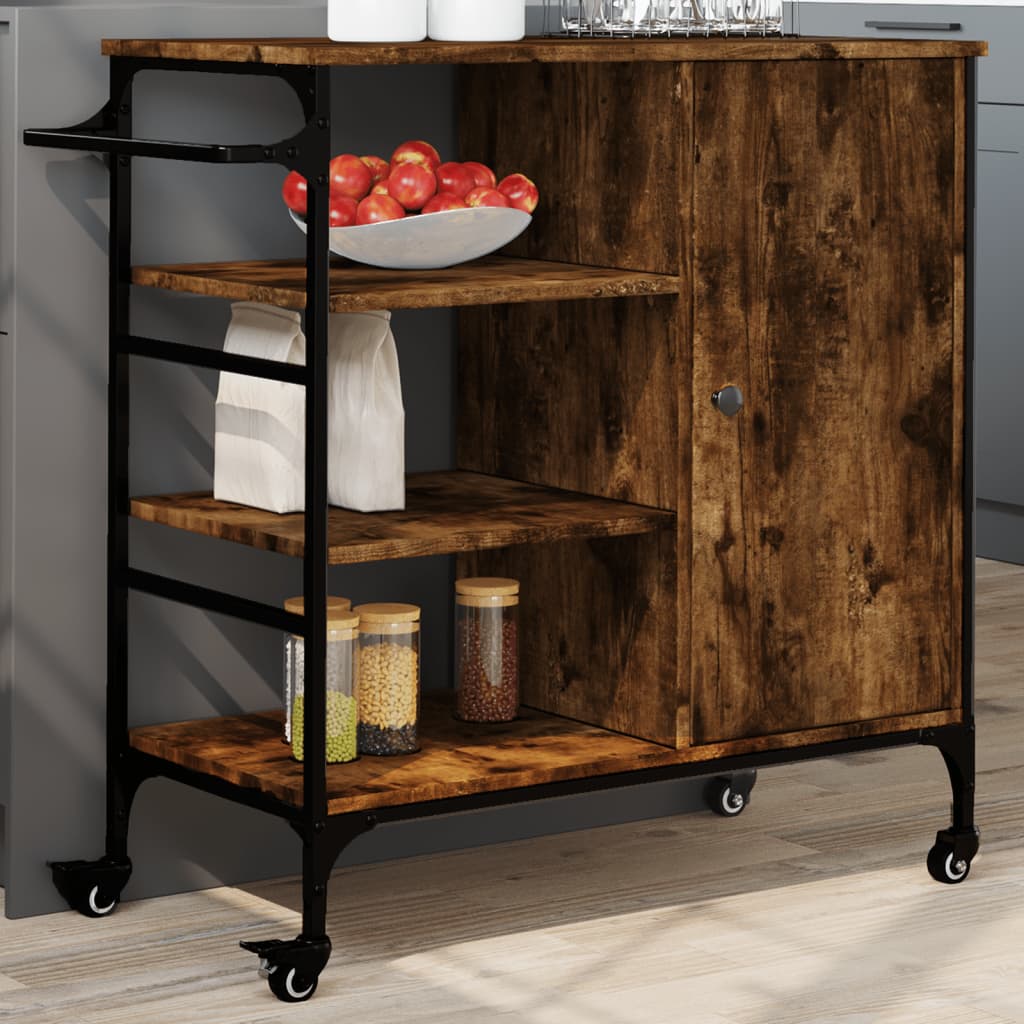 Cărucior De Bucătărie, Gri Sonoma87,5X38,5X84,5Cm Lemn Prelucrat