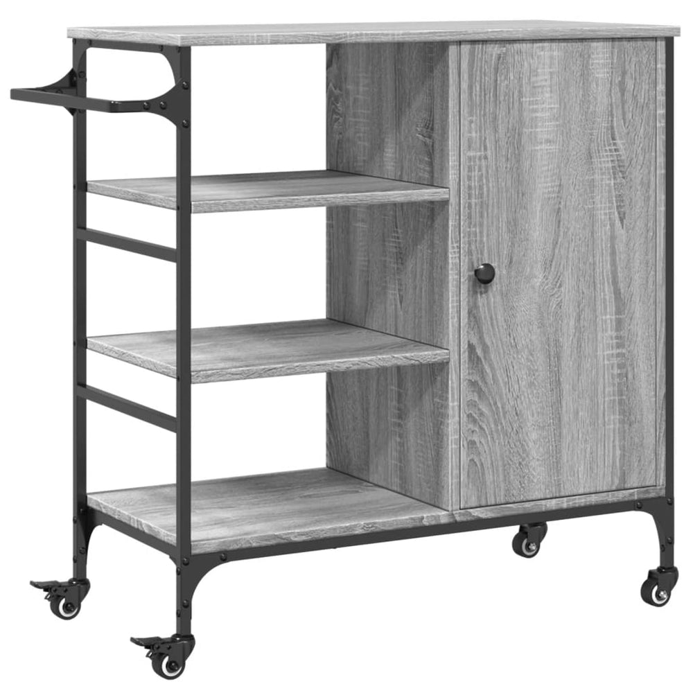 Cărucior De Bucătărie, Gri Sonoma87,5X38,5X84,5Cm Lemn Prelucrat