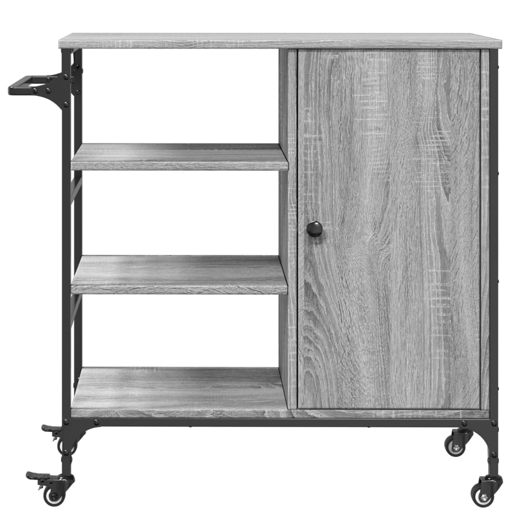 Cărucior De Bucătărie, Gri Sonoma87,5X38,5X84,5Cm Lemn Prelucrat