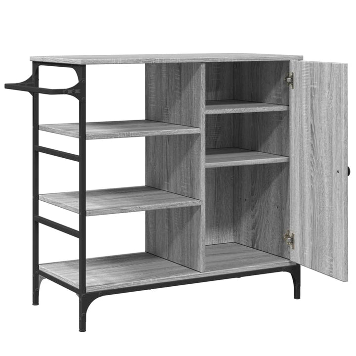 Cărucior De Bucătărie, Gri Sonoma87,5X38,5X84,5Cm Lemn Prelucrat