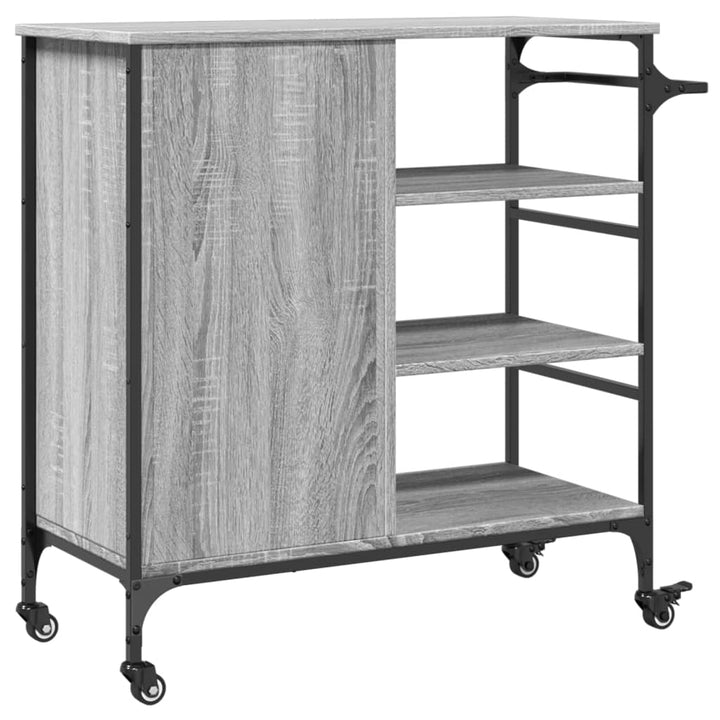 Cărucior De Bucătărie, Gri Sonoma87,5X38,5X84,5Cm Lemn Prelucrat