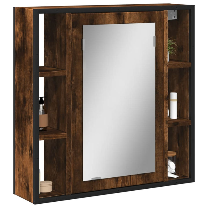 Dulap De Baie Cu Oglindă Gri Sonoma 60X16X60 Cm Lemn Compozit