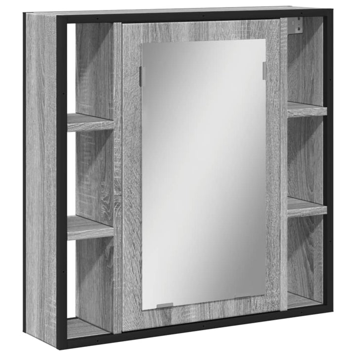 Dulap De Baie Cu Oglindă Gri Sonoma 60X16X60 Cm Lemn Compozit