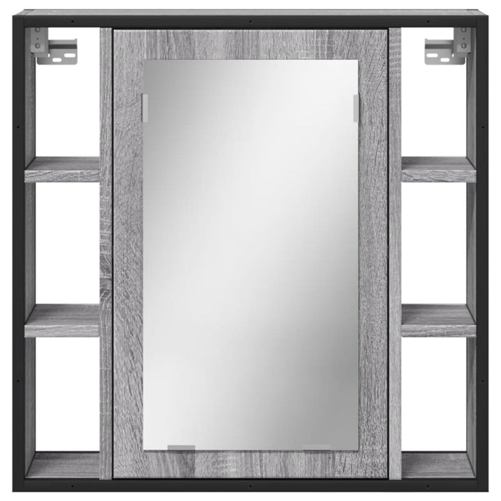 Dulap De Baie Cu Oglindă Gri Sonoma 60X16X60 Cm Lemn Compozit