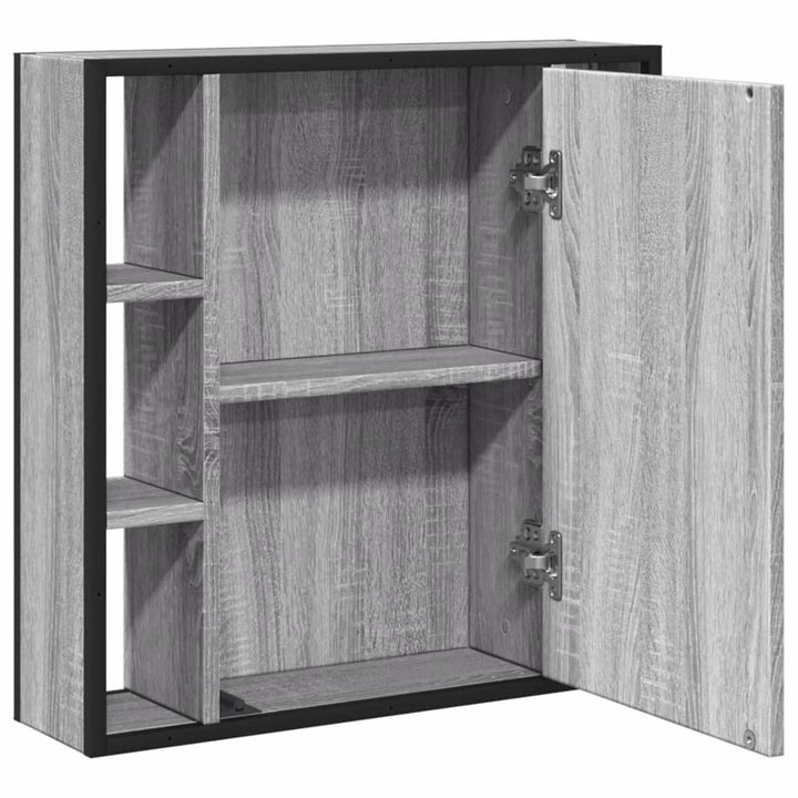 Dulap De Baie Cu Oglindă Gri Sonoma 60X16X60 Cm Lemn Compozit