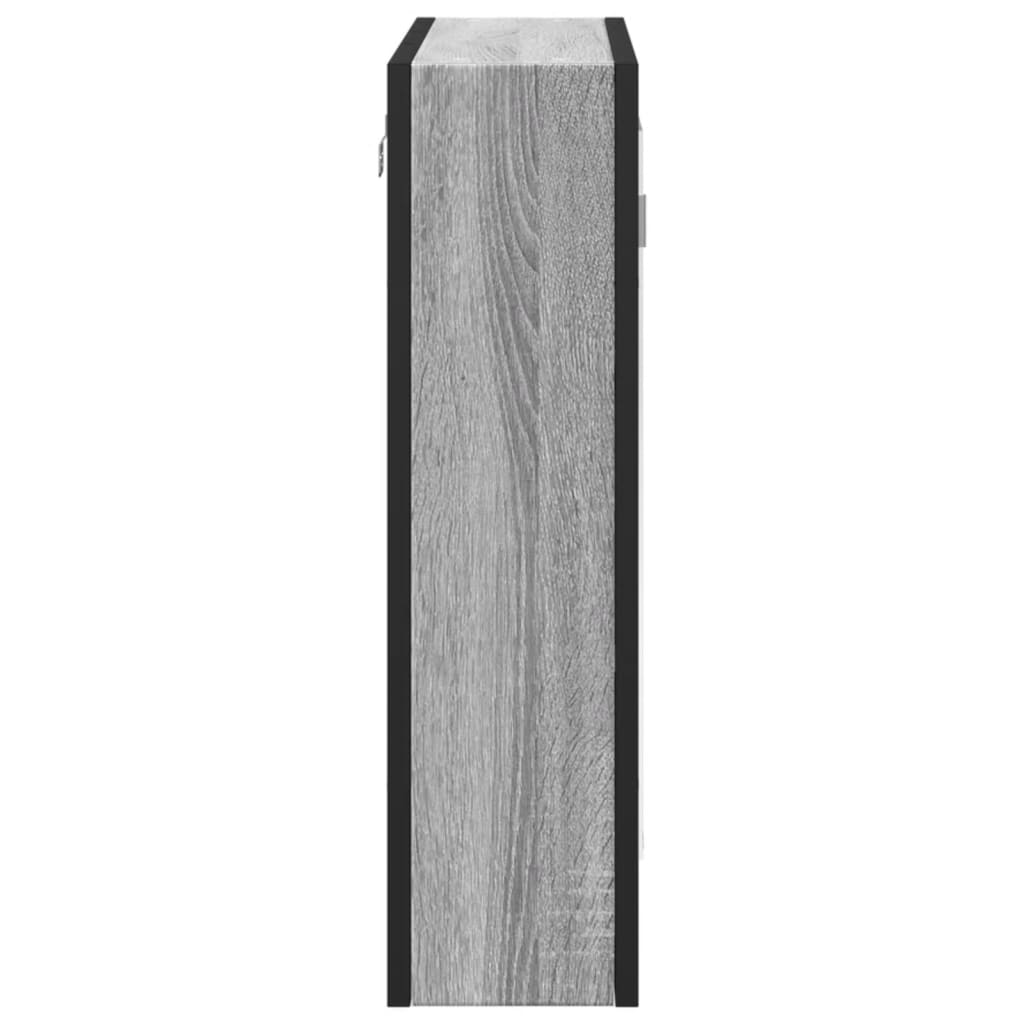 Dulap De Baie Cu Oglindă Gri Sonoma 60X16X60 Cm Lemn Compozit