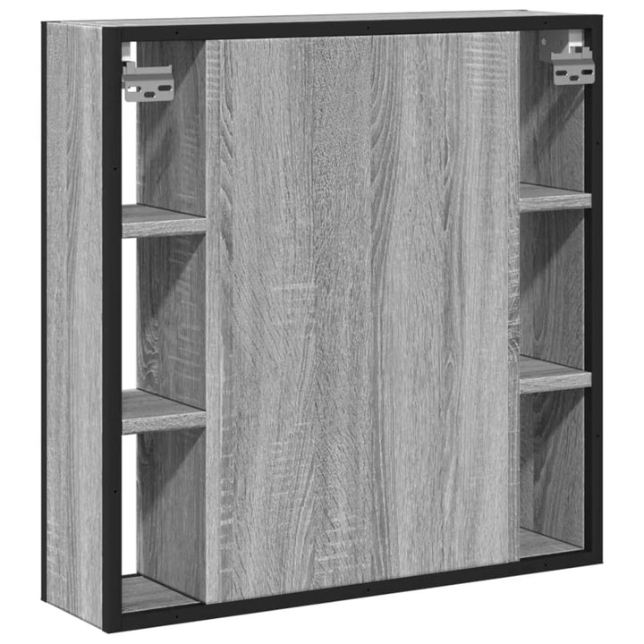 Dulap De Baie Cu Oglindă Gri Sonoma 60X16X60 Cm Lemn Compozit