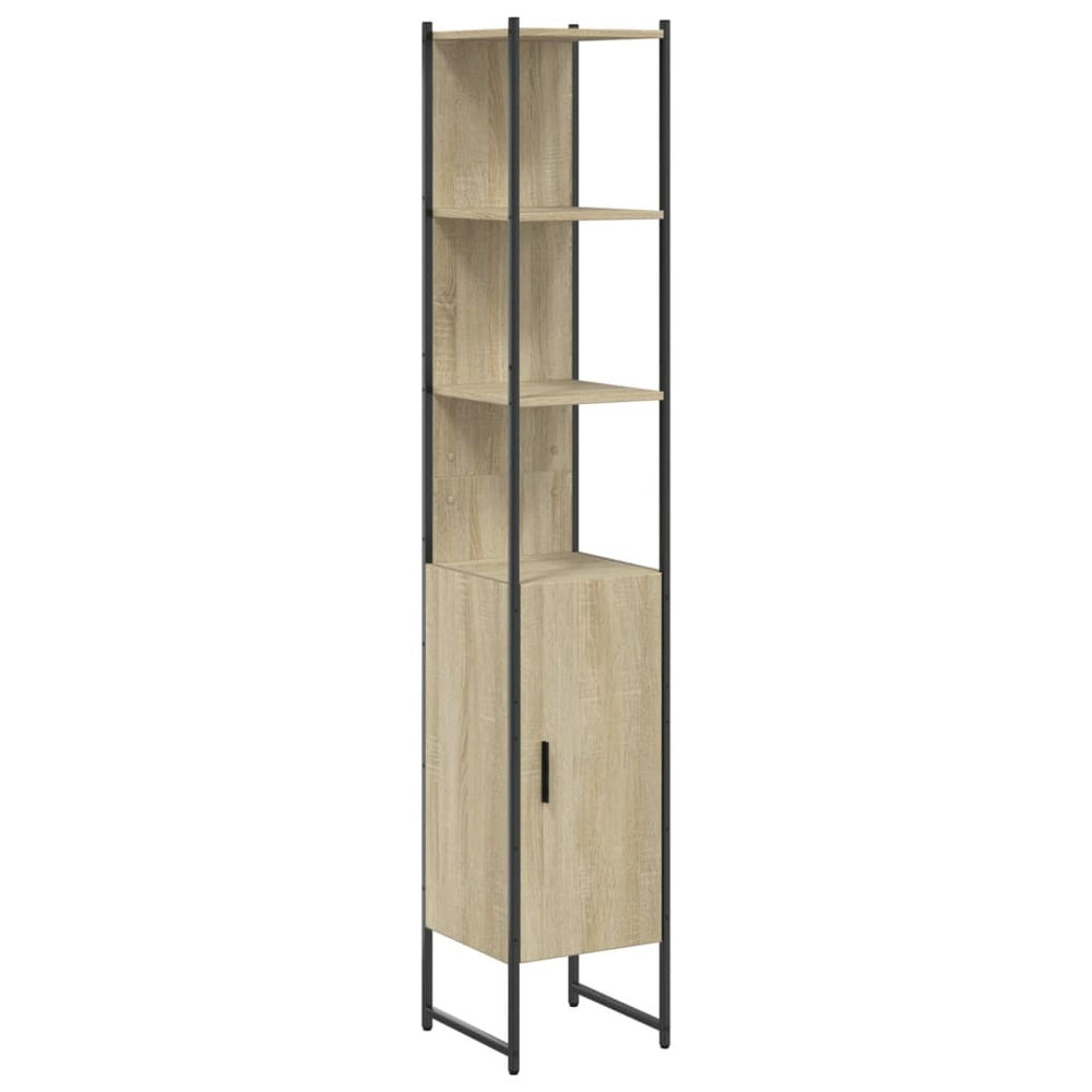 Dulap De Baie, Stejar Sonoma, 33X33X185,5 Cm, Lemn Prelucrat