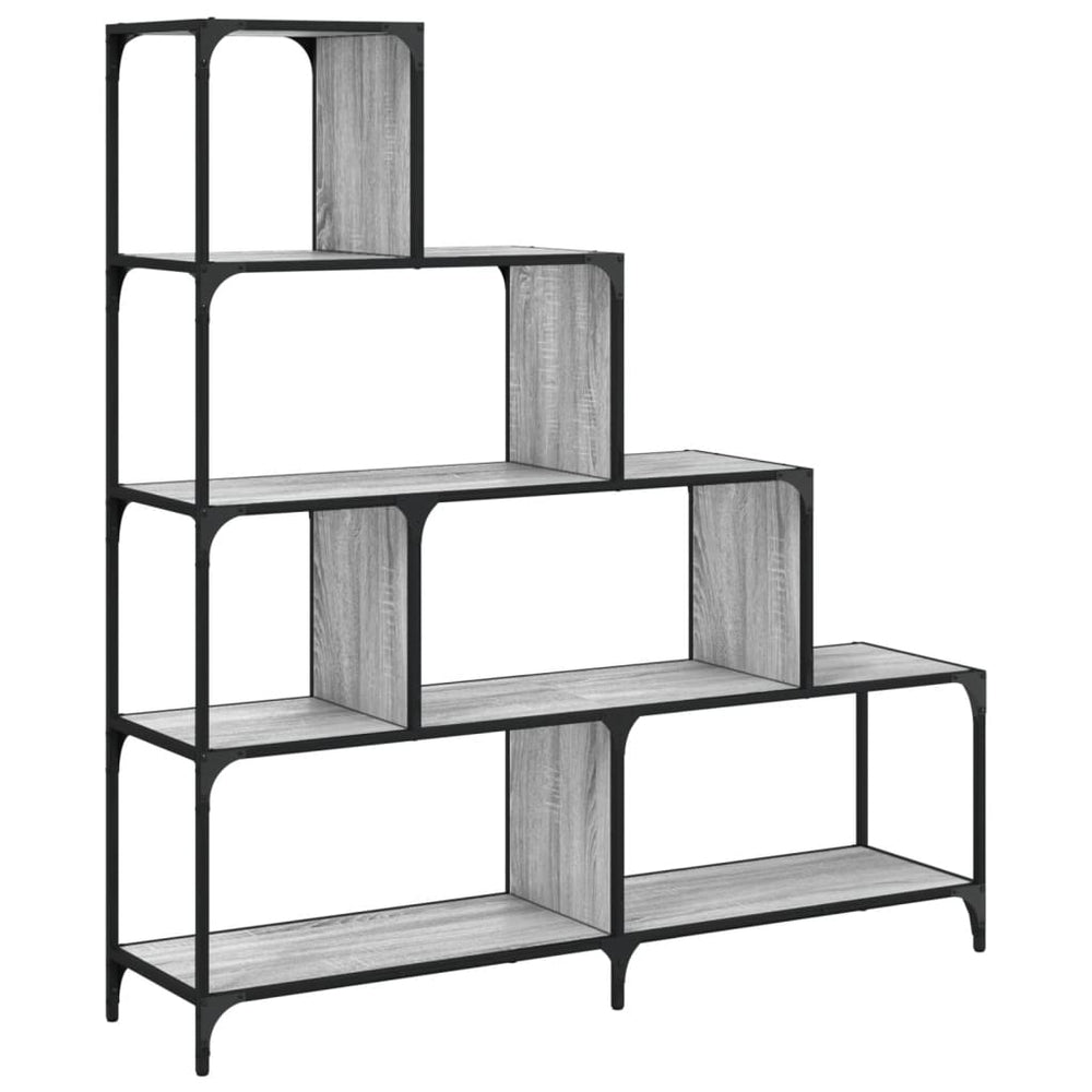 Bibliotecă Cu 4 Niveluri Gri Sonoma 139X33,5X149 Cm Lemn
