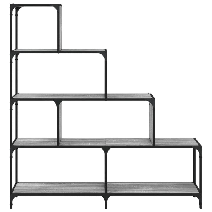 Bibliotecă Cu 4 Niveluri Gri Sonoma 139X33,5X149 Cm Lemn
