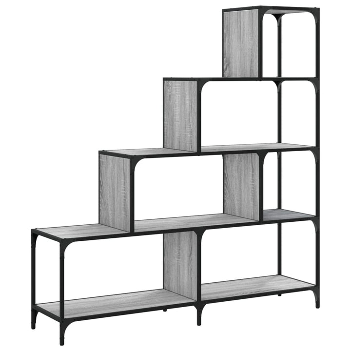 Bibliotecă Cu 4 Niveluri Gri Sonoma 139X33,5X149 Cm Lemn