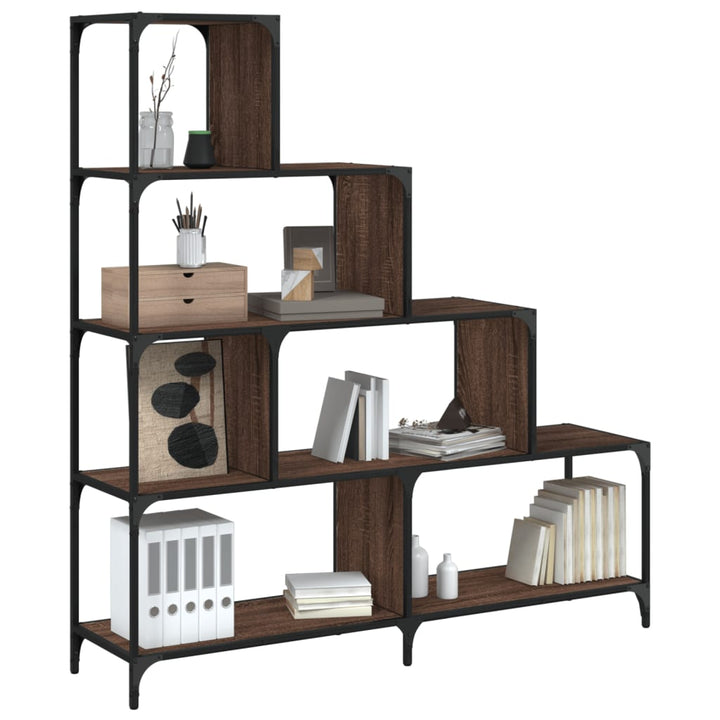 Bibliotecă Cu 4 Niveluri Gri Sonoma 139X33,5X149 Cm Lemn