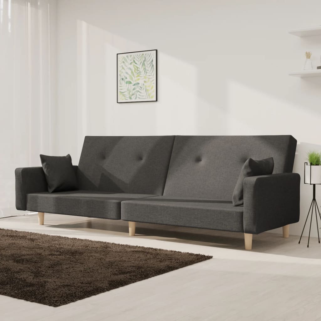 Canapea Extensibilă Cu 2 Locuri, 2 Perne, , Textil